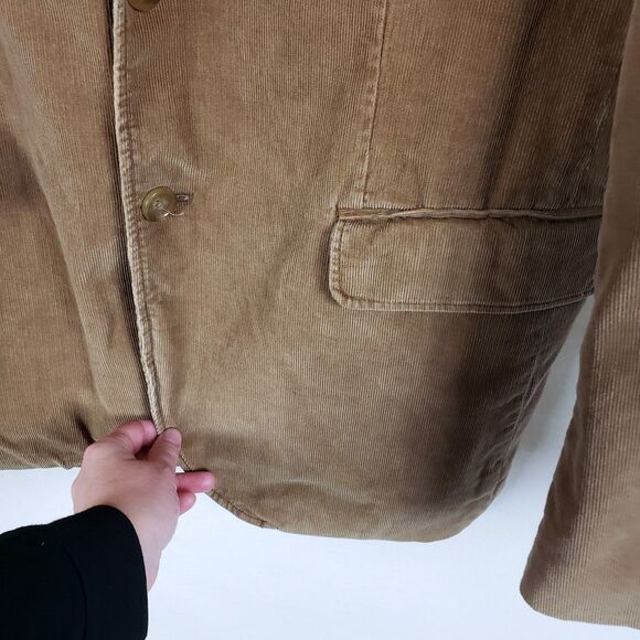 J. Crew Corduroy Blazer Mens L Camel Brown Two-Button Heritage Dapper Academia - Picture 3 of 10